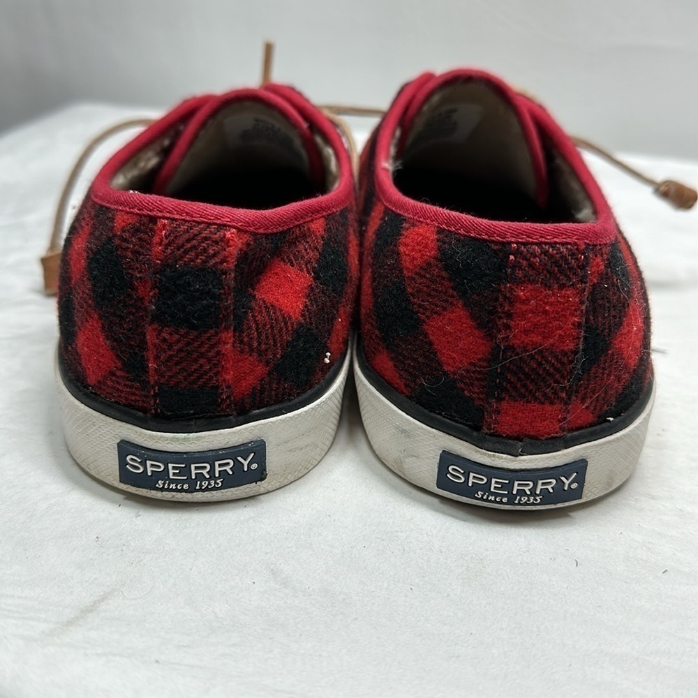 Sperry Buffalo Plaid Wool Laced Sneakers, 8.5 - Picture 4 of 7